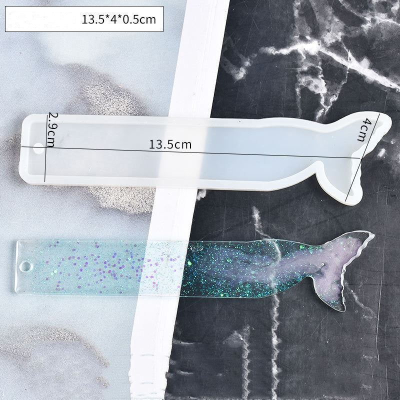 Arts And More Tail Silicone Mold for crafting mermaid tail shapes with measurements